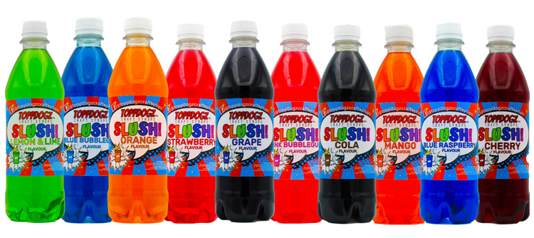 Slush and snowcone syrups for use with home slush machines and ice shavers snowcone machines 