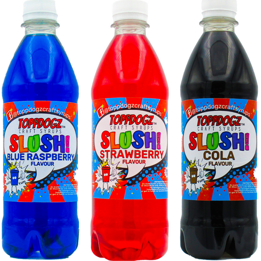 Blue Raspberry, Strawberry and Cola Slush Pack 3 x 500ml