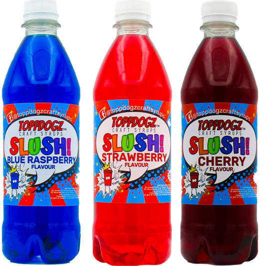 Blue Raspberry, Strawberry & Cherry Slush Pack 3 x 500ml