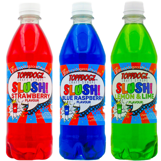 Blue Raspberry, Strawberry and Lemon & Lime Slush Pack 3 x 500ml