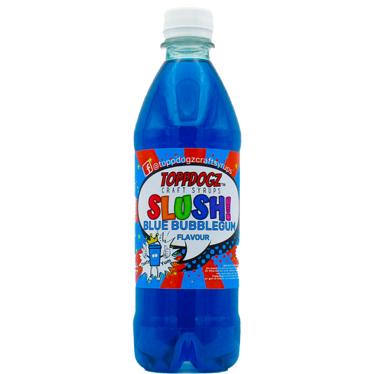 Blue bubblegum slush syrup for use with all home slush machines